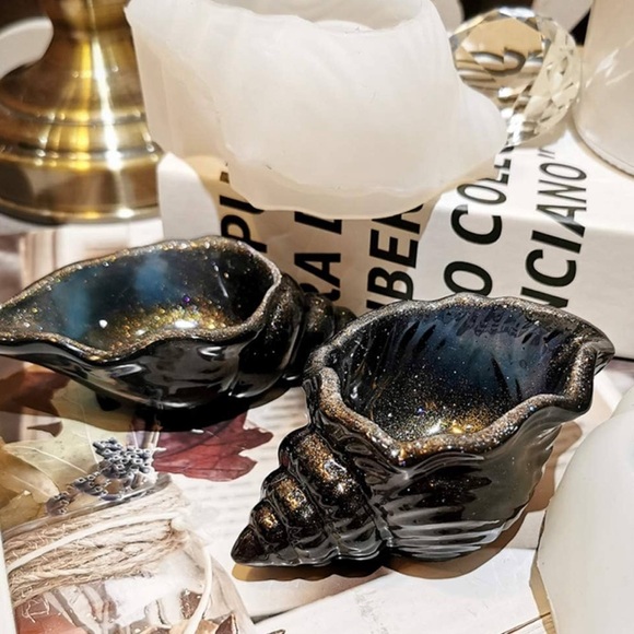 (2) Creative Unique Conch Shell Silicone Molds Bundle +MICA & MORE Shells Sand - Picture 14 of 16